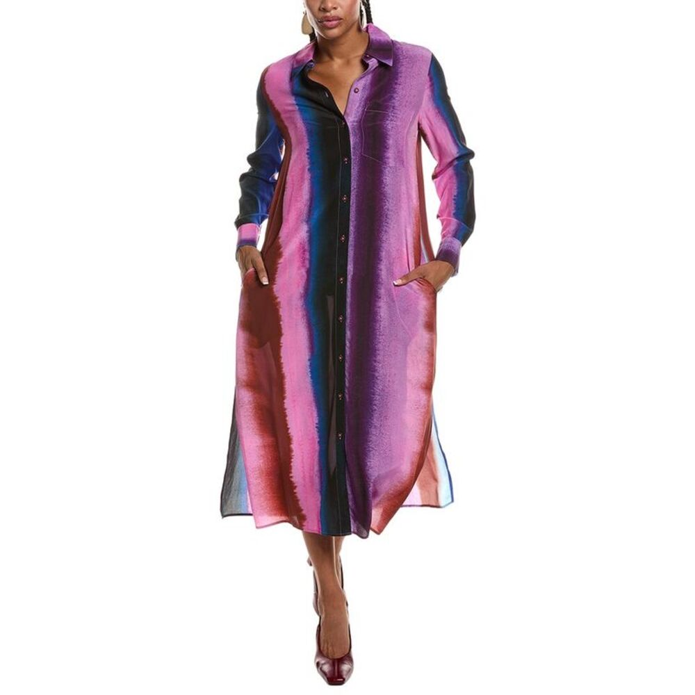 Diane Von Furstenberg Womens Carrie Silk Shirtdress